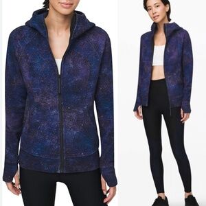 Lululemon Full Front Zip Scuba Hoodie in Polar Light Blue Multi
